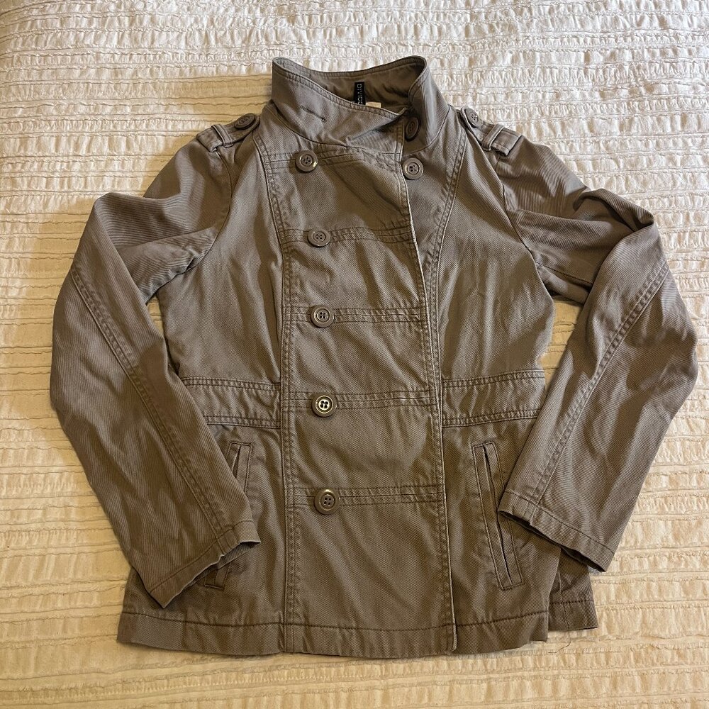 H&M - Khaki short trench jacket - Size 12